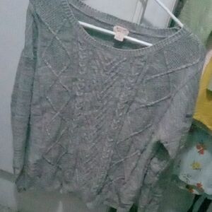 Free Gray Cable Knit Women's Sweater